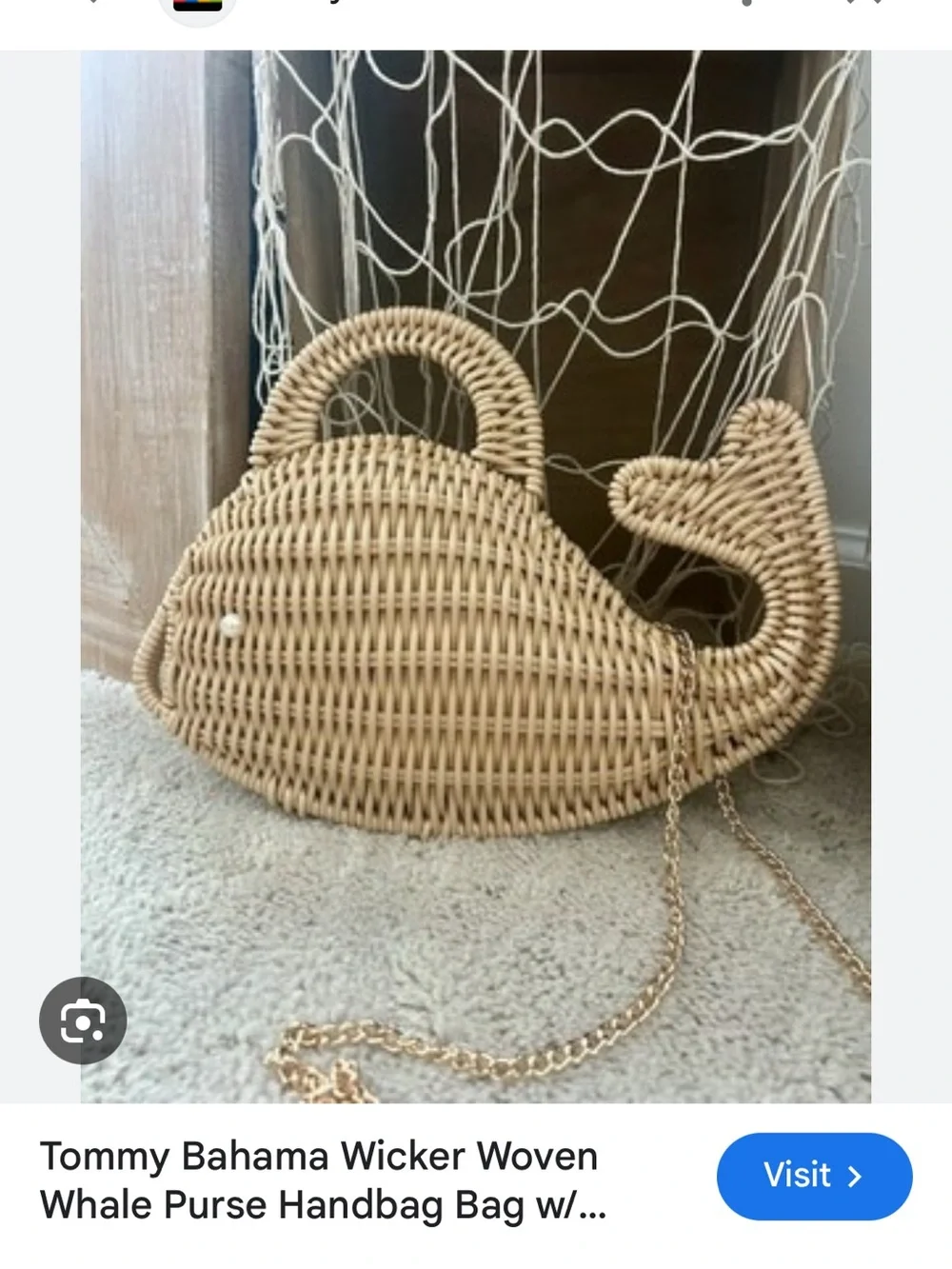 NWT Tommy Bahama Woven Whale Crossbody Bag - Natural tan